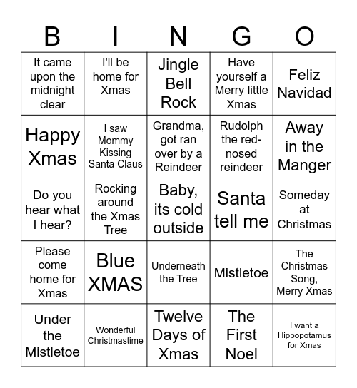 2025 XMAS Bingo Card