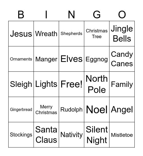 CHRISTMAS BINGO Card