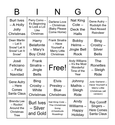 🎅 Round 1 — Classic Christmas Cheer (Timeless Crowd-Pleasers) Bingo Card