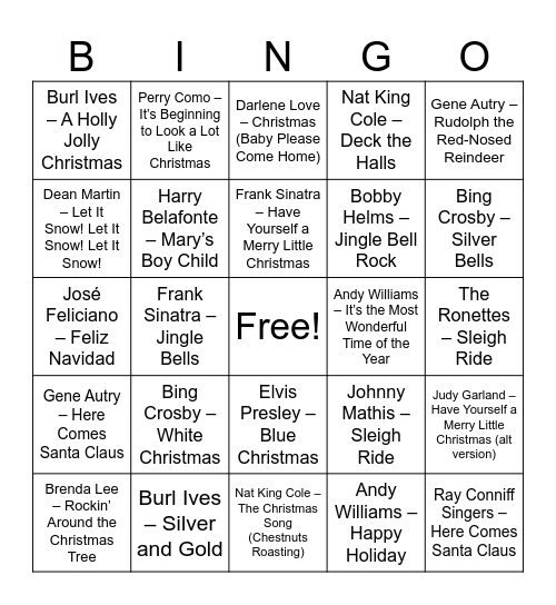 🎅 Round 1 — Classic Christmas Cheer (Timeless Crowd-Pleasers) Bingo Card