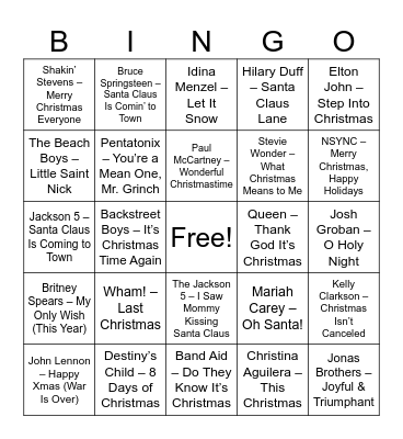 ❄️ Round 3 — Holiday Pop Party Bingo Card