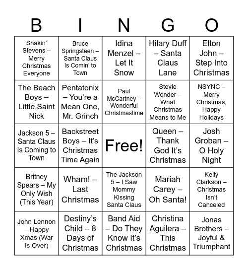 ❄️ Round 3 — Holiday Pop Party Bingo Card