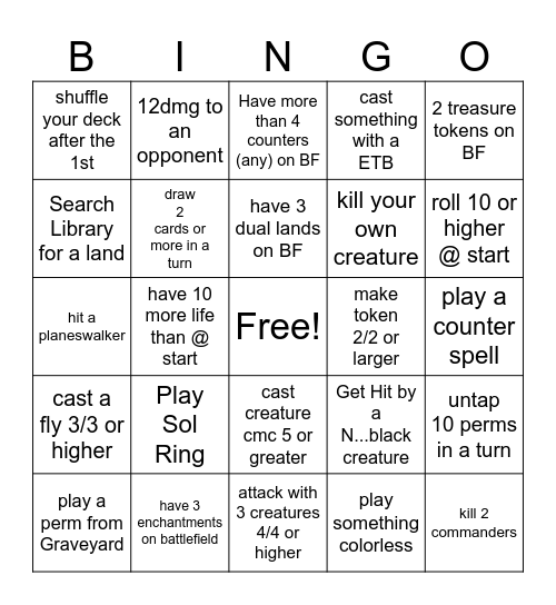 M A G I C Bingo Card