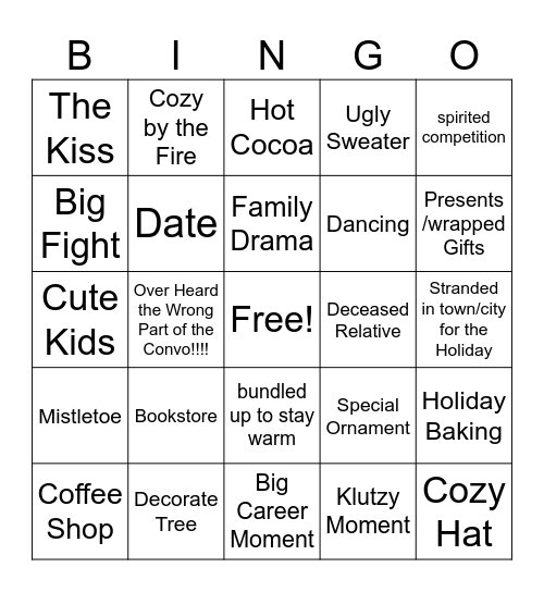 Netflix Holiday Bingo Card