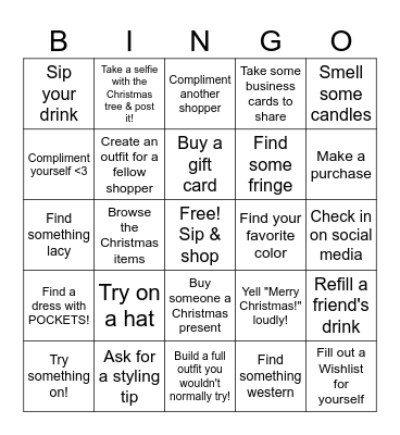 Wind Wild Sip & Shop Girl's Night! Bingo Card