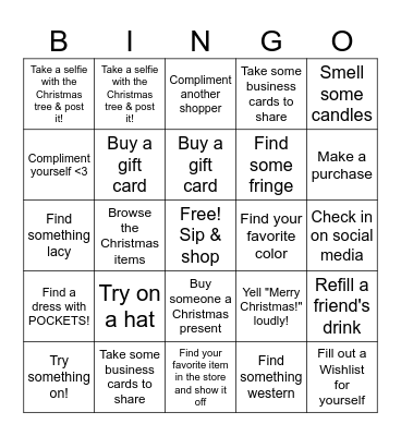 Wind Wild Sip & Shop Girl's Night! Bingo Card