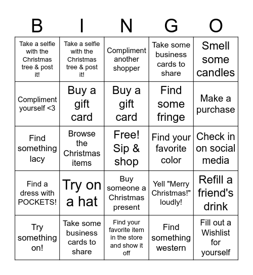 Wind Wild Sip & Shop Girl's Night! Bingo Card