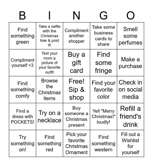 Wind Wild Sip & Shop Girl's Night! Bingo Card