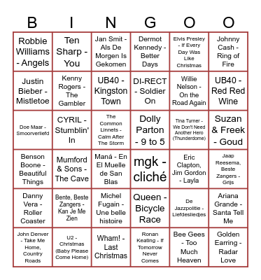 Kerstbingo Bergies Bingo Card