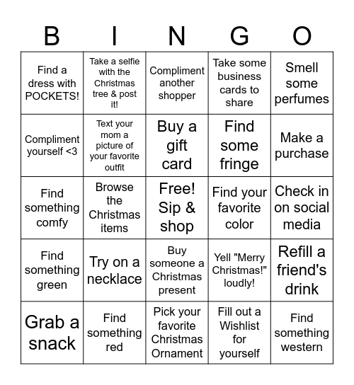 Wind Wild Sip & Shop Girl's Night! Bingo Card