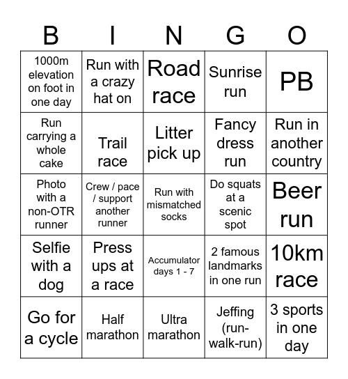 🏃🏽‍♀️🏃🏻‍♂️ OTR Bingo 🏃🏼‍♀️‍➡️ 🏃🏽‍♂️‍➡️ Bingo Card