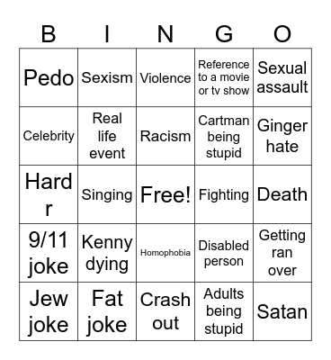 South park bingo Card