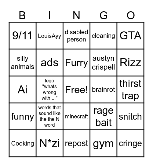TikTok Bingo Card