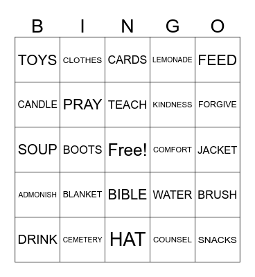FAMILY NIGHT - MERCY BINGO Card