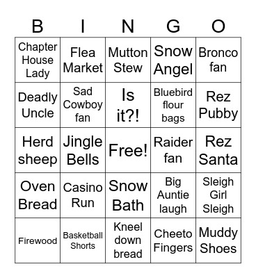 Shiprock Family Bingo Card