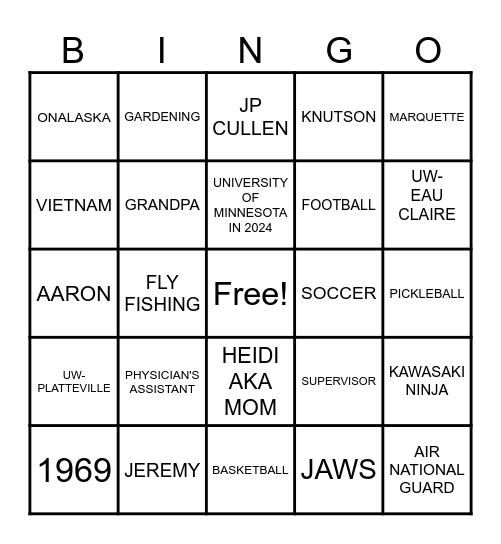 CHRISTMAS 2025 BINGO Card