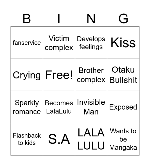 Love Stage Bingo Card