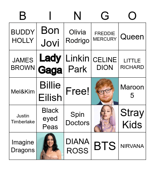 MUSIC! MUSIC! MUSIC! Bingo Card