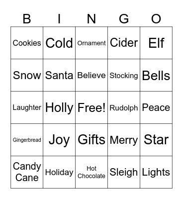 Christmas Bingo Card