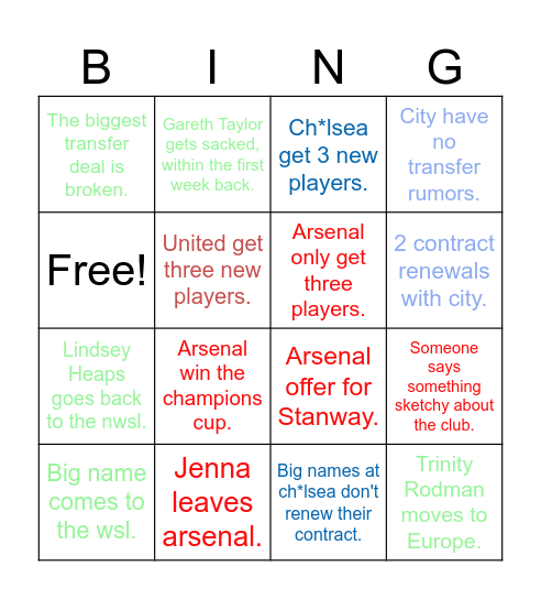 Woso bingo - Jan '25 Bingo Card