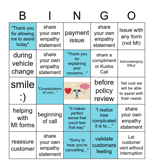 Empathy Bingo Card