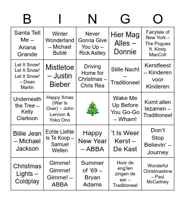 Kerstbingo Card