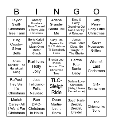 UntitleTotal Quiz presents Radio Bingo: Holiday Pop Musicd Bingo Card