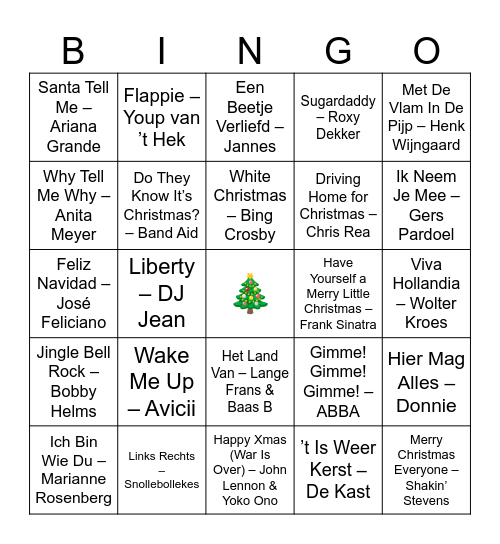Kerstbingo Card