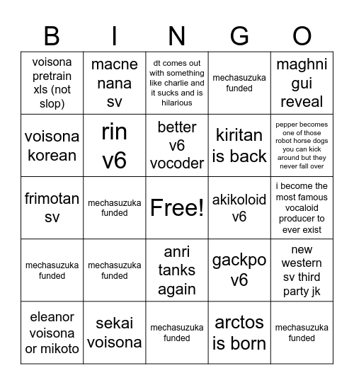 dont you love me? Bingo Card