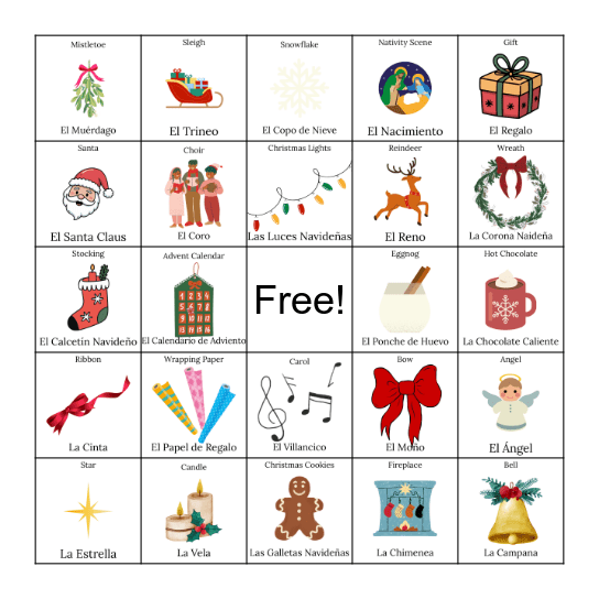 Christmas Loteria Bingo Card