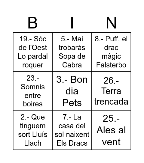 Bingo musical per la Salas Bingo Card