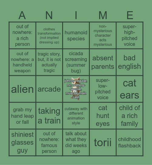 watch random anime episodes and play bingo -bingo Card
