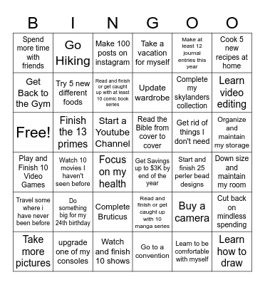 2026 Vision Bingo Card