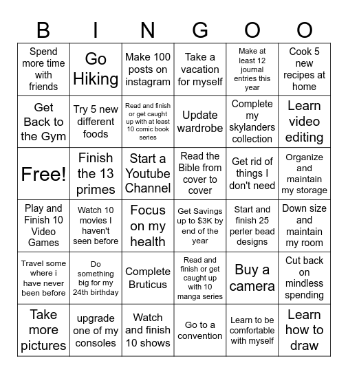 2026 Vision Bingo Card