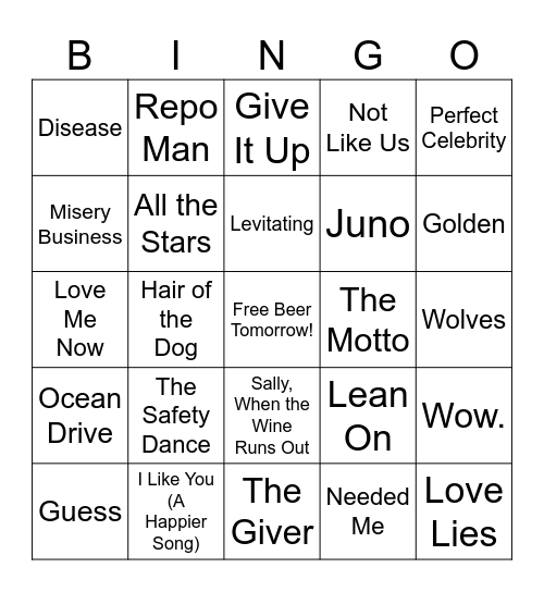 zKat's Wrapped List! Bingo Card