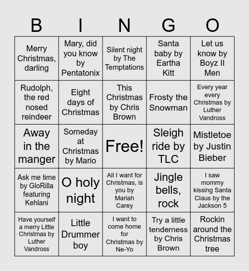 Christmas Bingo Card