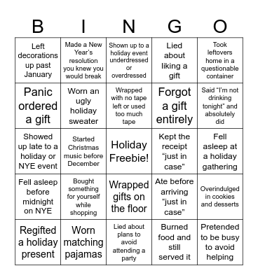 HOLIDAY BINGO Card