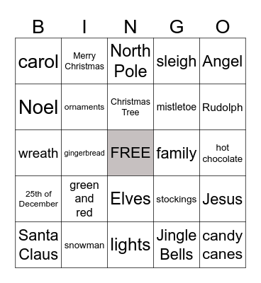 CHRISTMAS BINGO Card