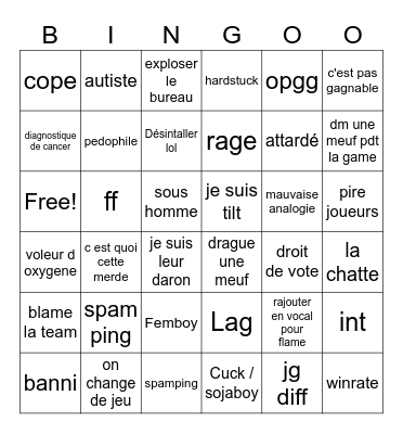 Le m bingo Card