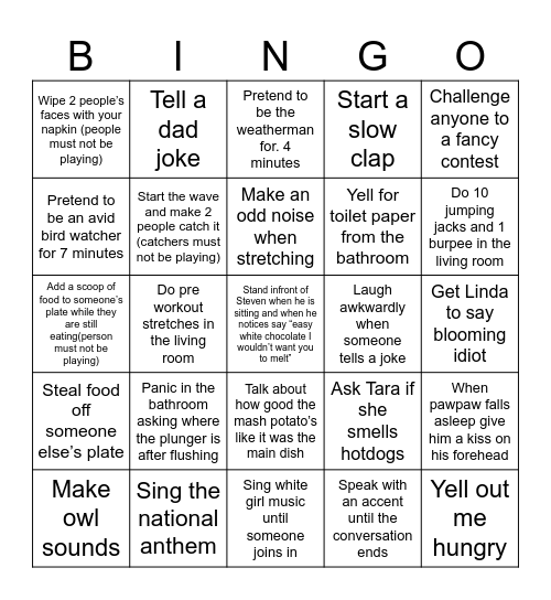 Trenton’s challenges Bingo Card