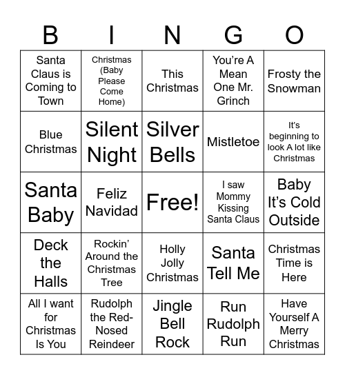 Christmas Bingo Card