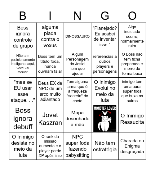 Bingo das Quests do S.A.B Bingo Card