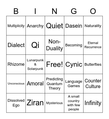 Taoism/Dàojiā Bingo Card