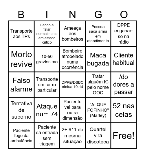 Bingo DBPE Bingo Card