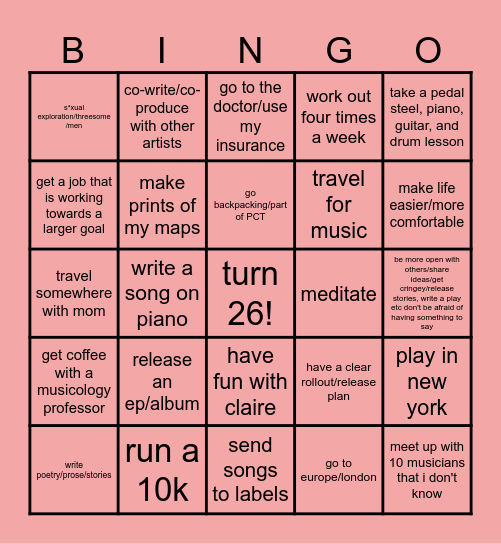 2026 Bingo Card