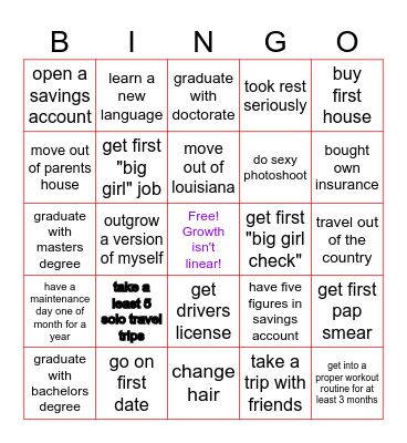 Era of Becoming Bingo Card