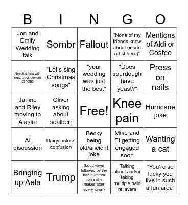 Xmas Bingo Card