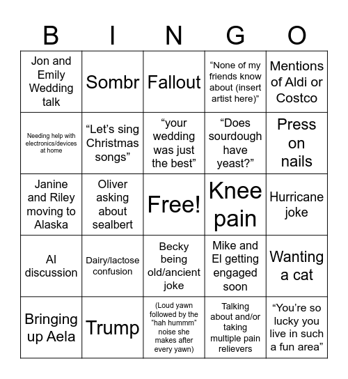 Xmas Bingo Card