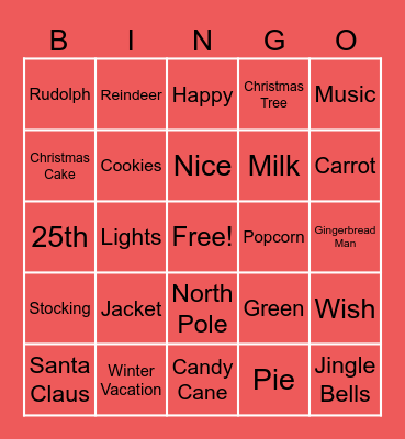 Christmas Bingo Card