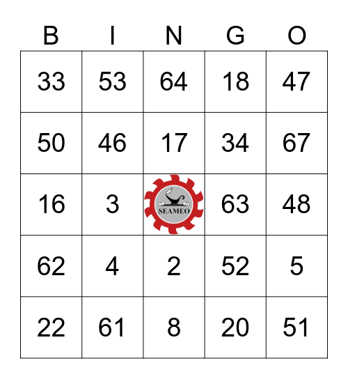 SEAMEO  Bingo Card